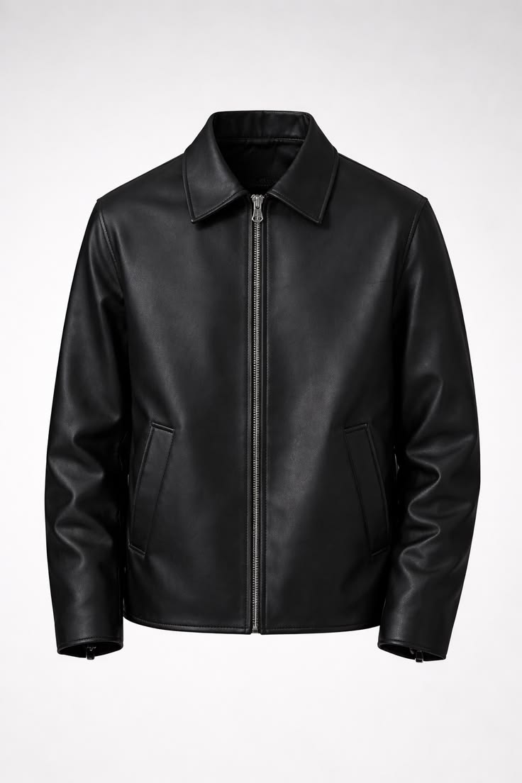 black leather jacket